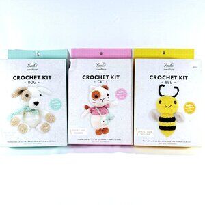 Needle Creations Crochet Kit Complete Dog Cat and Bee Lot of 3 New